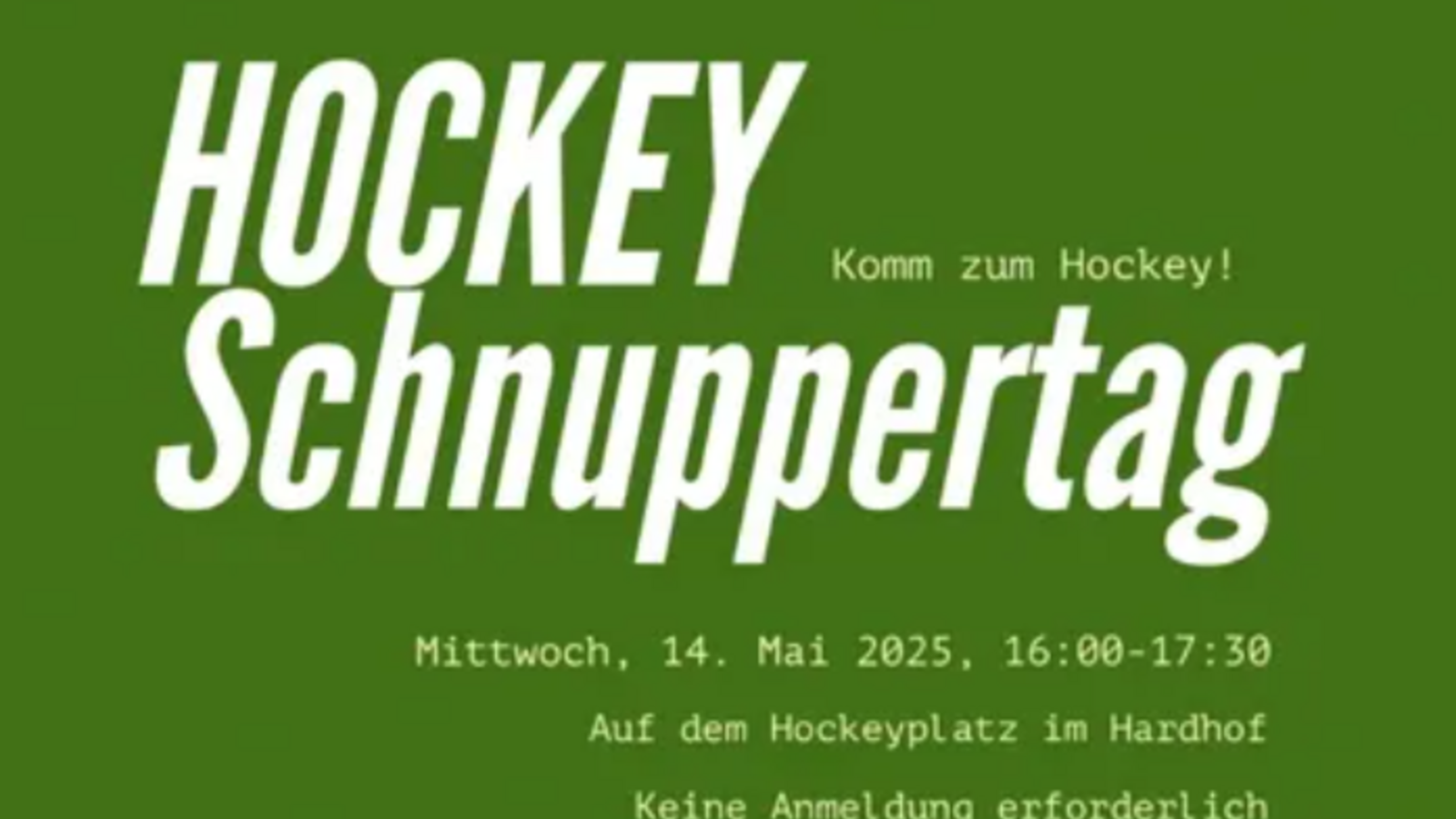 Schnuppertag am Mittwoch 14. Mai 2025
